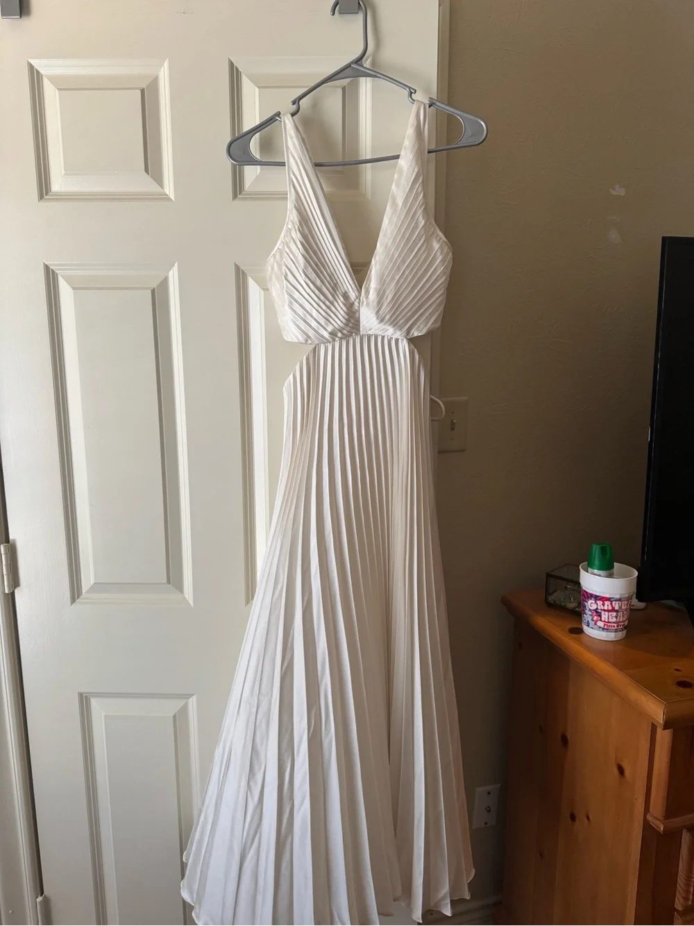 Abercrombie Giselle Pleated Cutout Maxi Dress
